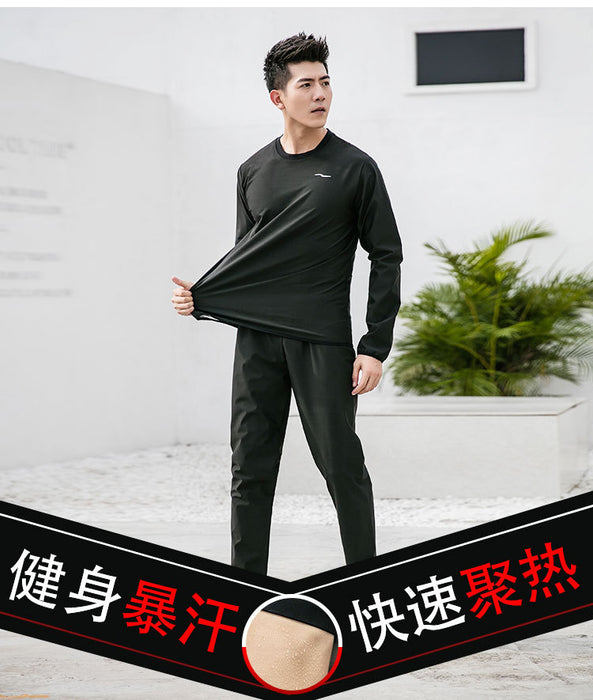 Men's Plus-Size Long Sleeve Sweat Suit for Weight Loss