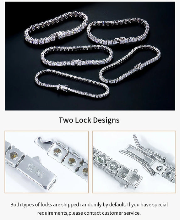 925 Sterling Silver VVS Graded Bracelet