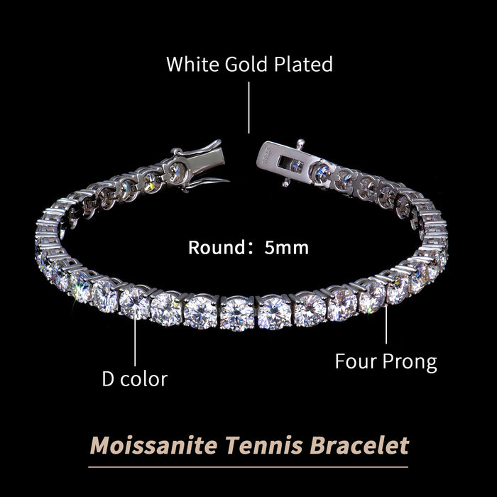 925 Sterling Silver VVS Graded Bracelet