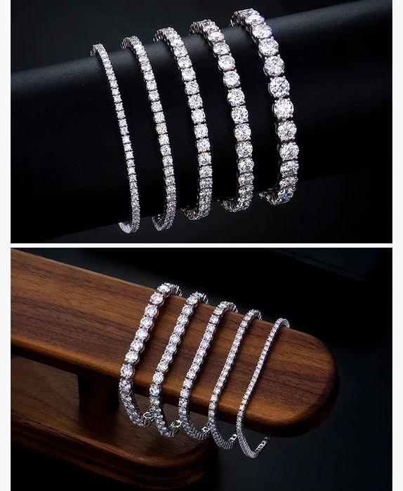 925 Sterling Silver VVS Graded Bracelet