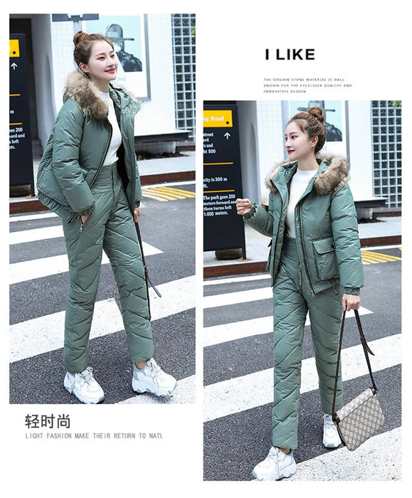 Women's Warm Snow Pants & Jacket Suit