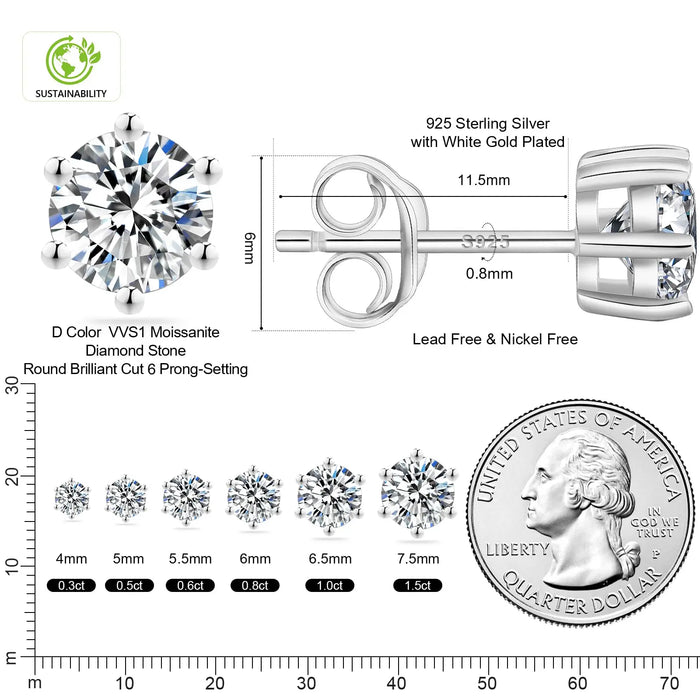 925 Sterling Silver Flower Cluster Halo Diamond Earrings