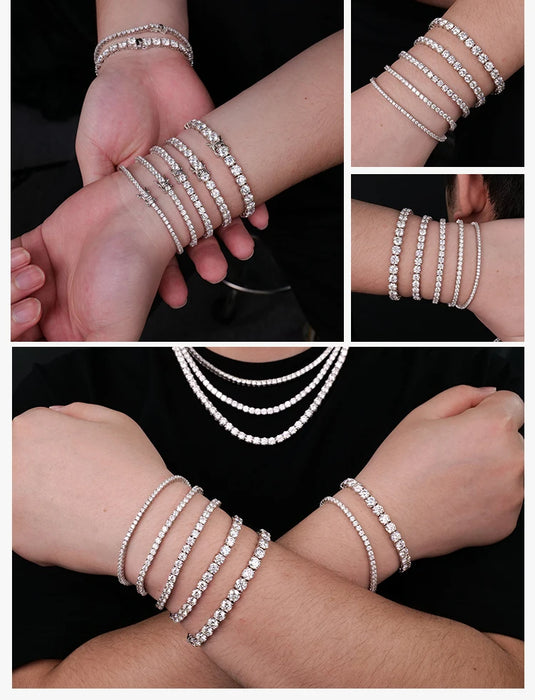 925 Sterling Silver VVS Graded Bracelet