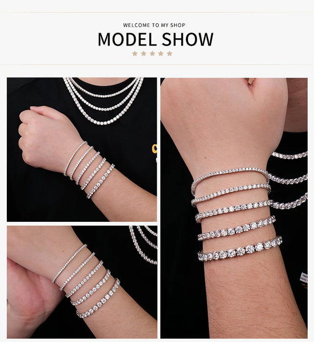 925 Sterling Silver VVS Graded Bracelet