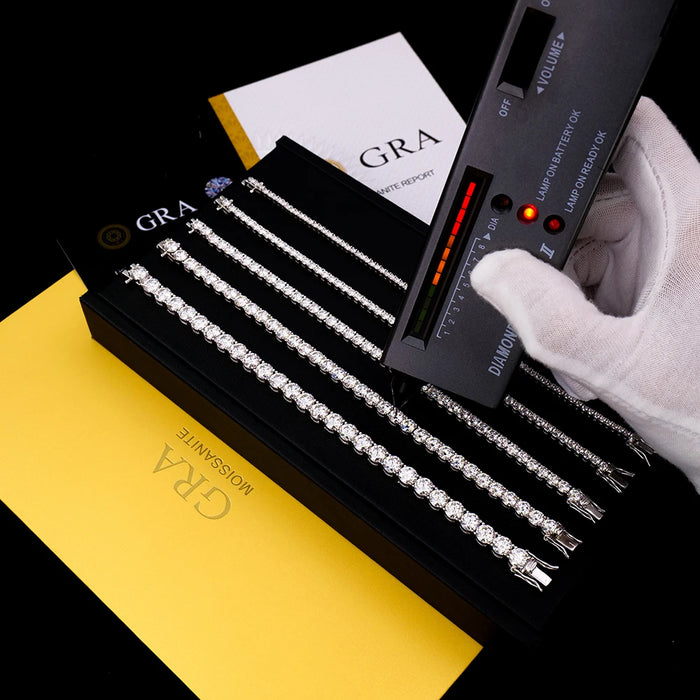 925 Sterling Silver VVS Graded Bracelet