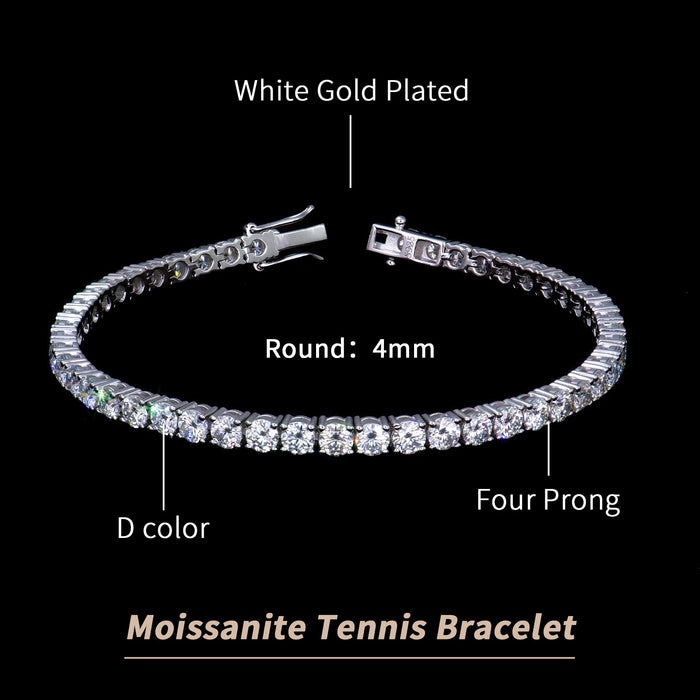 925 Sterling Silver VVS Graded Bracelet