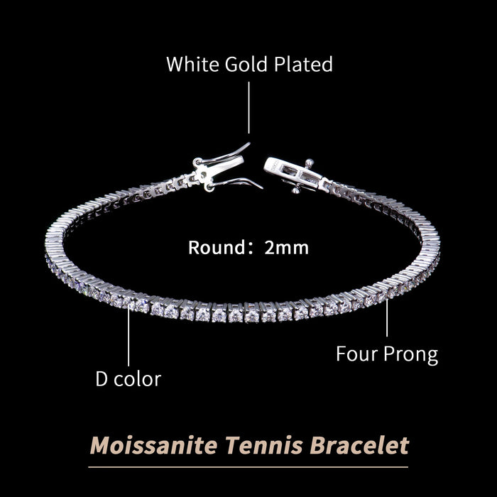 925 Sterling Silver VVS Graded Bracelet