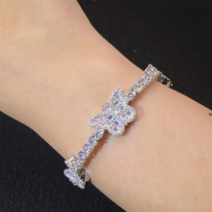 925 Sterling Silver Butterfly Tennis Bracelet
