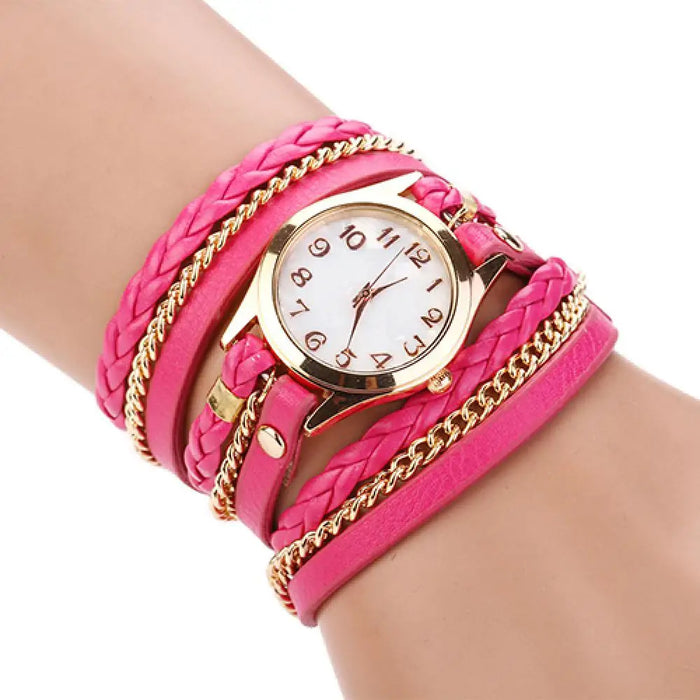 Women's Vintage Faux Leather Bracelet Watch