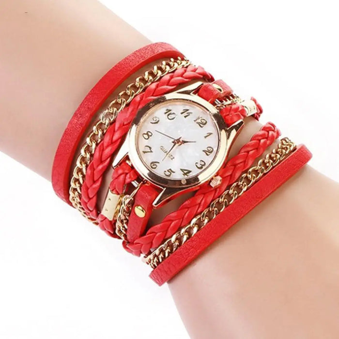 Women's Vintage Faux Leather Bracelet Watch