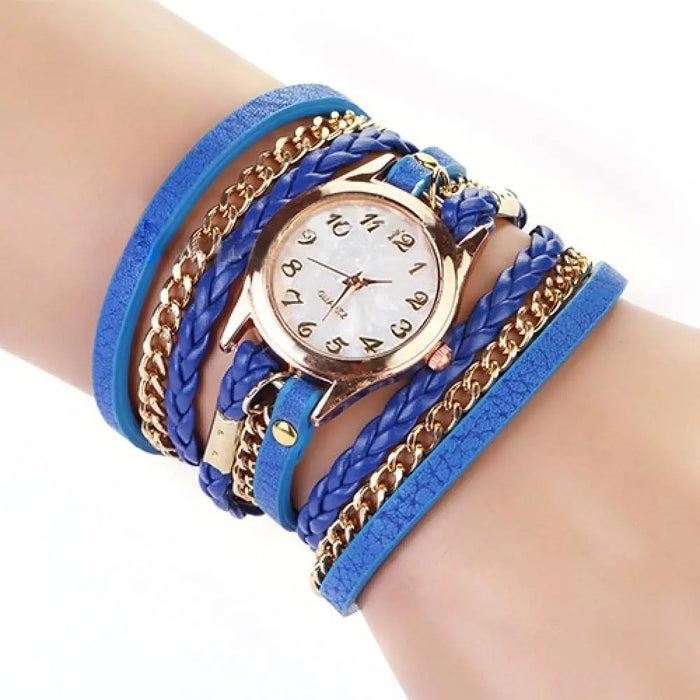 Women's Vintage Faux Leather Bracelet Watch