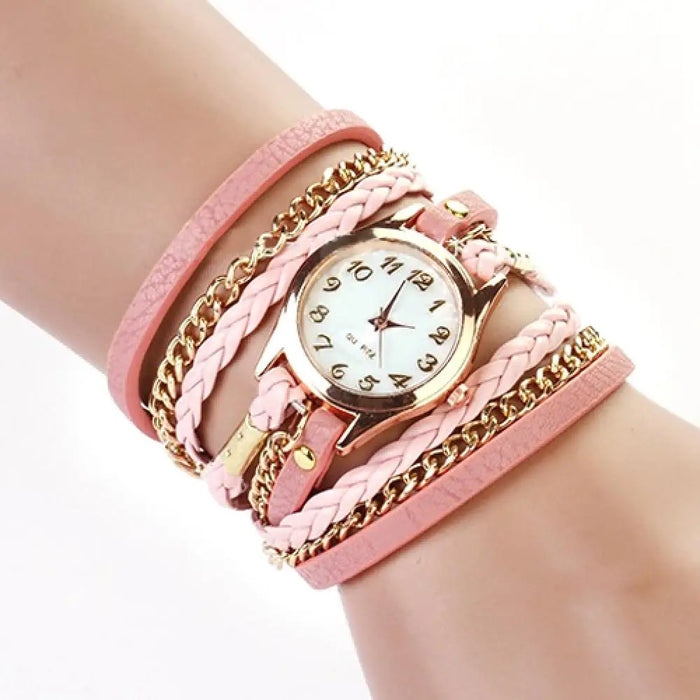 Women's Vintage Faux Leather Bracelet Watch