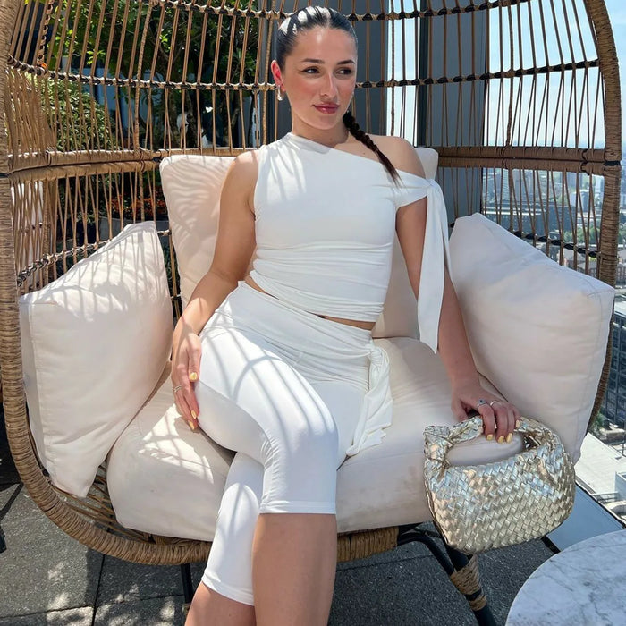 Women's Cropped Tank Top & Skinny Leisure Set