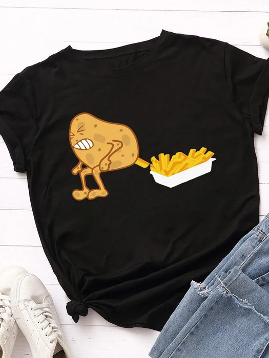 Casual Women's Short Sleeve Streetwear Tee