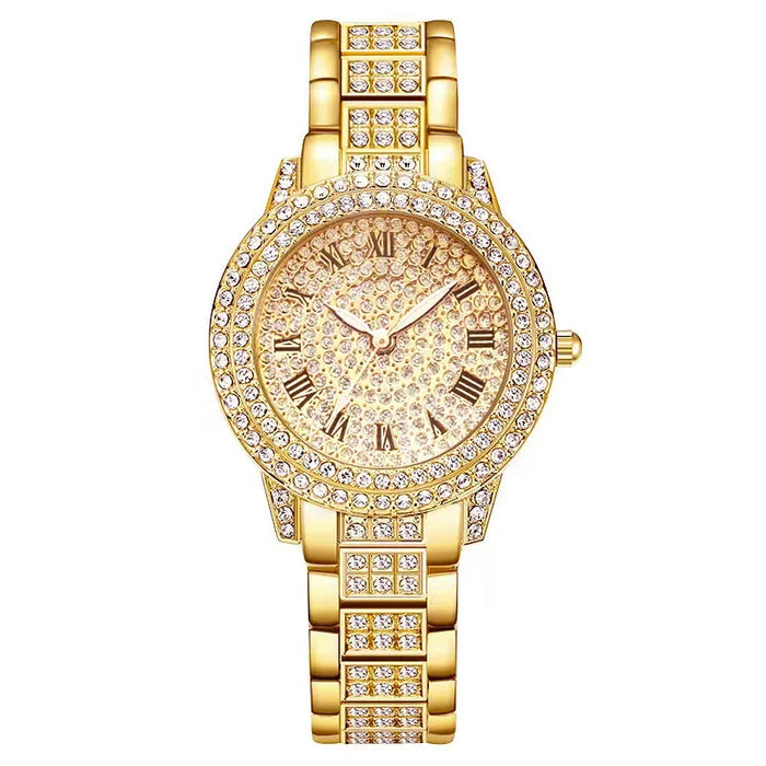 Luxury Women's Golden Rhinestone Watch