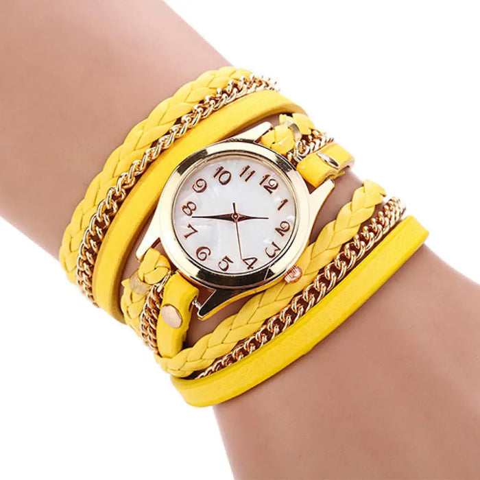 Women's Vintage Faux Leather Bracelet Watch