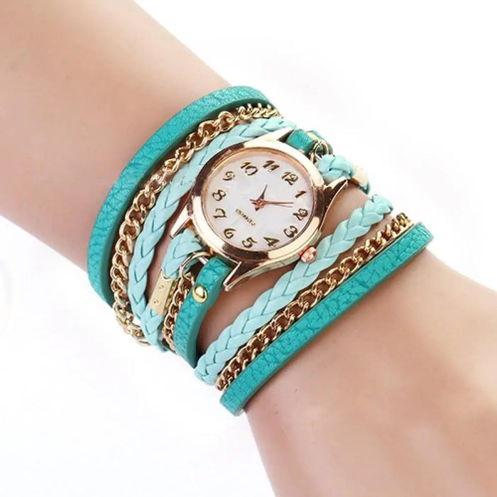 Women's Vintage Faux Leather Bracelet Watch
