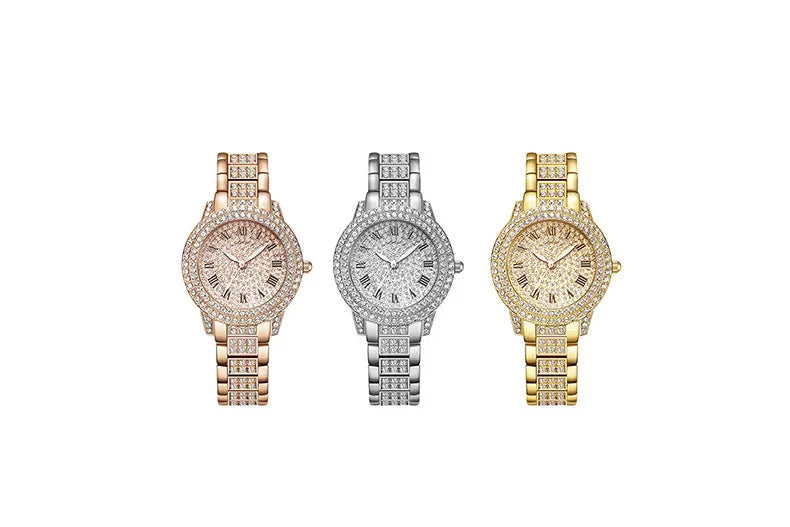 Luxury Women's Golden Rhinestone Watch
