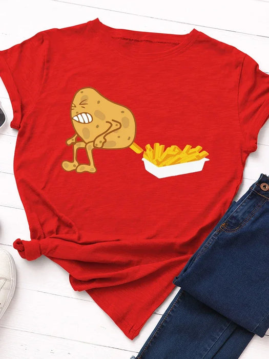 Casual Women's Short Sleeve Streetwear Tee