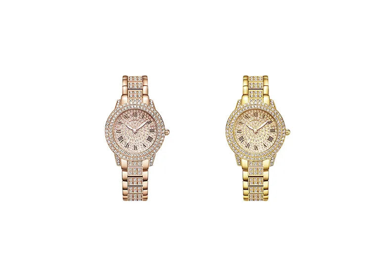 Luxury Women's Golden Rhinestone Watch