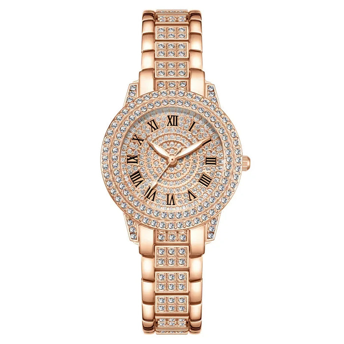 Luxury Women's Golden Rhinestone Watch