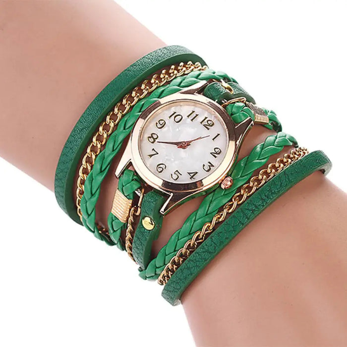Women's Vintage Faux Leather Bracelet Watch