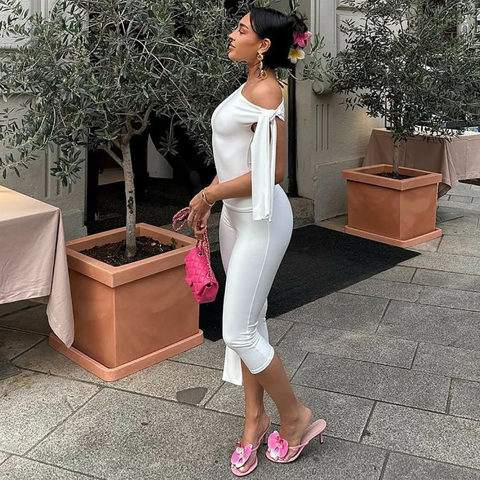 Women's Cropped Tank Top & Skinny Leisure Set