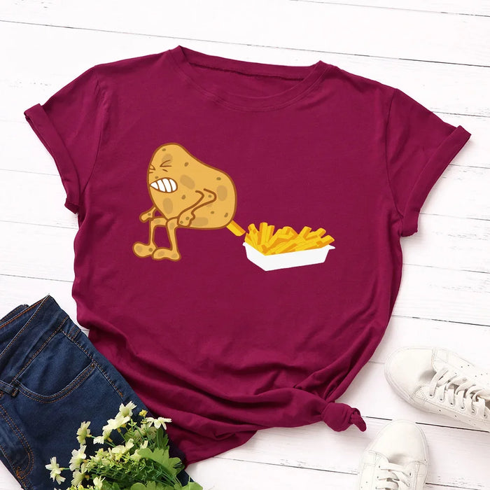 Casual Women's Short Sleeve Streetwear Tee