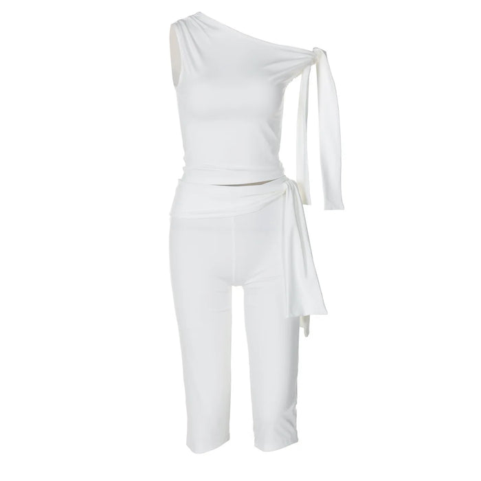 Women's Cropped Tank Top & Skinny Leisure Set