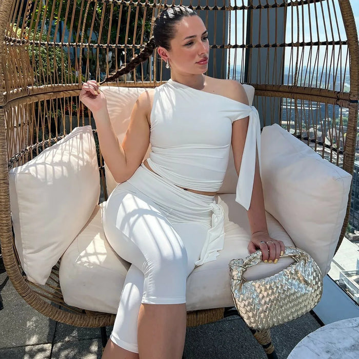 Women's Cropped Tank Top & Skinny Leisure Set