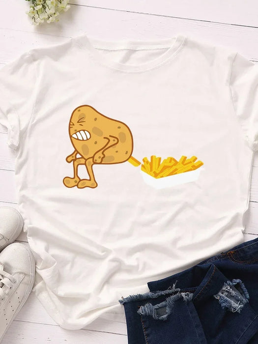 Casual Women's Short Sleeve Streetwear Tee