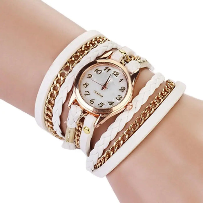 Women's Vintage Faux Leather Bracelet Watch